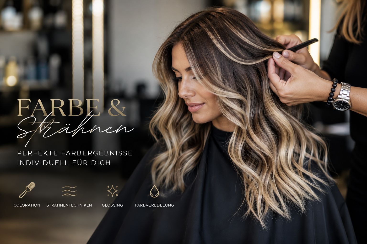 Farbe & Strähnen – perfekte Farbergebnisse individuell für dich: Strähnen werden im Salon gesetzt (Coloration, Strähnentechniken, Glossing, Farbveredelung)